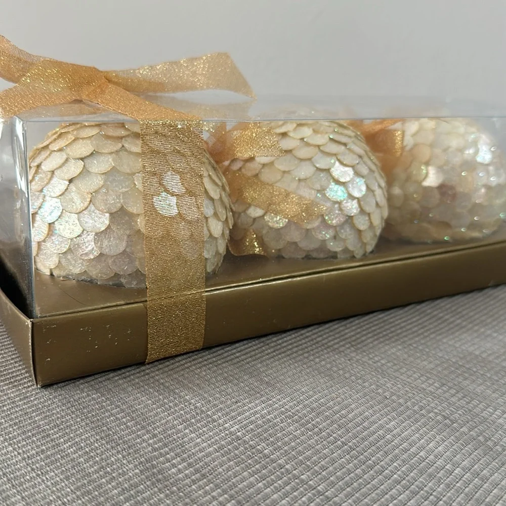 Handcrafted in the Philippines, three ornaments